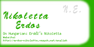 nikoletta erdos business card